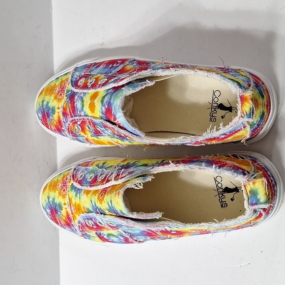 Corkys Multicolor Slip-On Streetwear Vibrant Tie-Dye Slip On Boho Sneakers Sz.10 - Picture 5 of 13